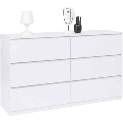 Kommode mit 6 Schubladen tomi xxl 140 cm Holz weiß Image