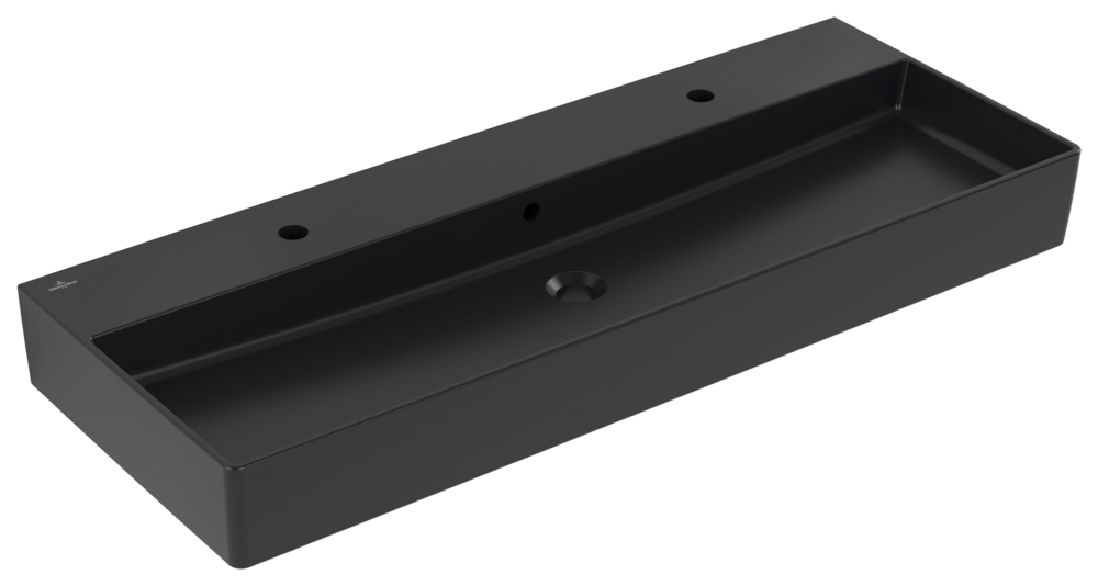 Villeroy & Boch Waschtisch Memento 2.0 1200x470mm, 2HL. m ÜL Unterseite geschl Pure Blackc+ 4A22CKR7 Image