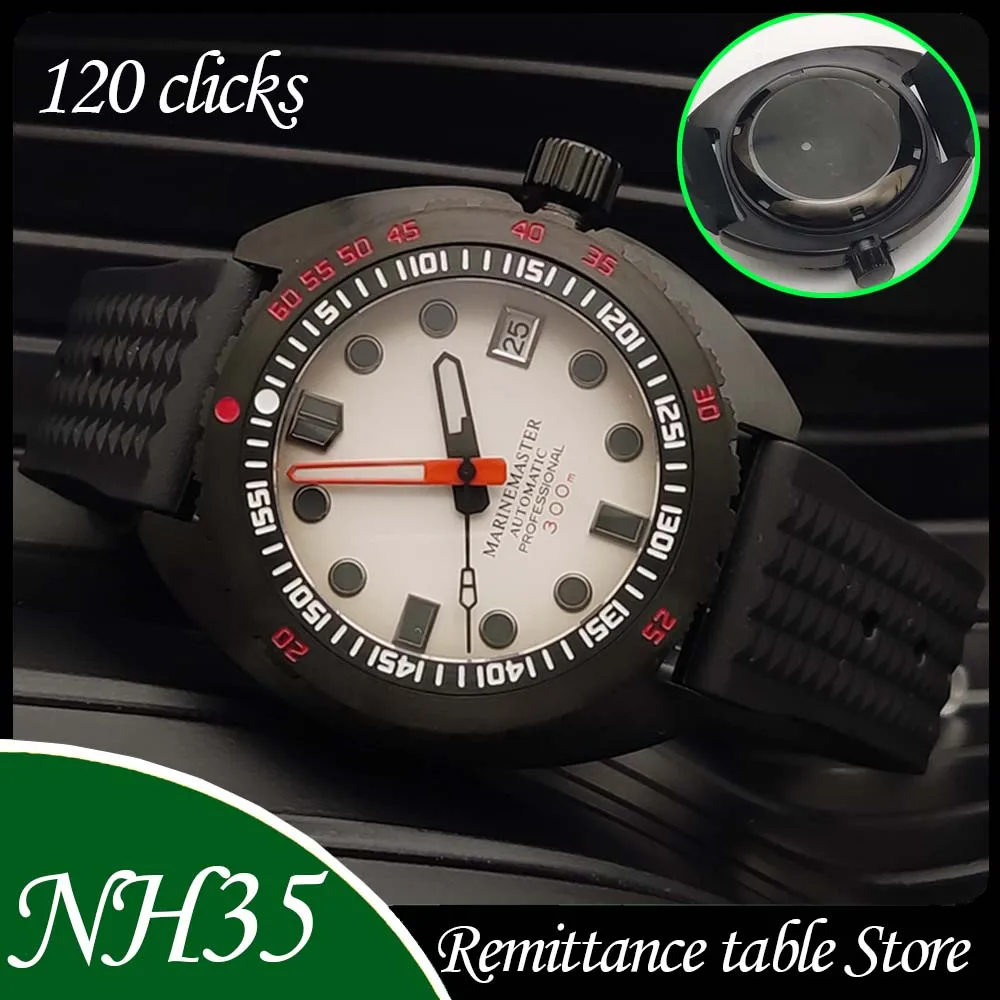 Neue schwarze 42-mm-Business-Herrenuhr mit automatischem mechanischem Uhrwerk und japanischem NH35-Uhrwerk, lässiges Kautschukarmband, Herrenuhr Image