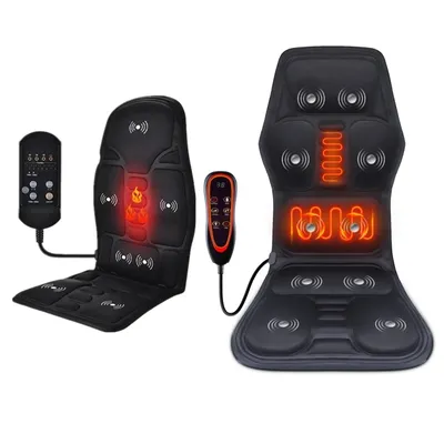 Electric Heating Vibrating Massage Pad Muscle Relax Cussion Seat Lumbar Back Shoulder Massager Mattress for Car Office Home