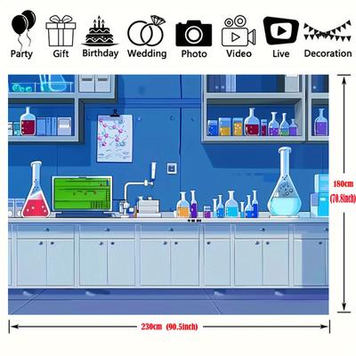 TEMU 1pc Polyester Party Backdrop, Theme Banner, No Electricity Needed, Ideal For Birthday, Halloween, And Universal Celebrations, With Photo Booth And Cake Table Decor For Indoor And Outdoor Events Image