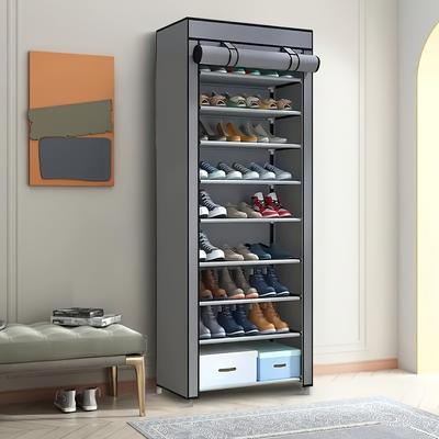 TEMU 6/8/10 Layer Shoe Storage Box With Dust Cover - Easy Assembly Portable Plastic Organizer For 27-35 Pairs Sneakers, High Heels & Boots - Space-saving Home & Closet Storage Solution Image