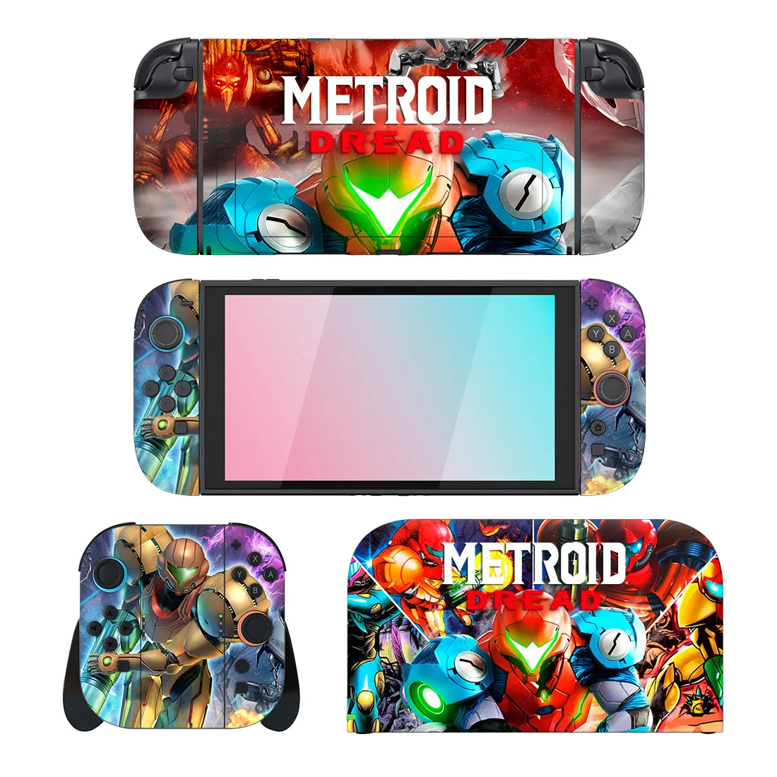 METROID Dread Protector Aufkleber Skin für Nintendo Switch 2-Konsole Dock Ladegerät Ständer Halter Joy-con Controller Vinyl Image
