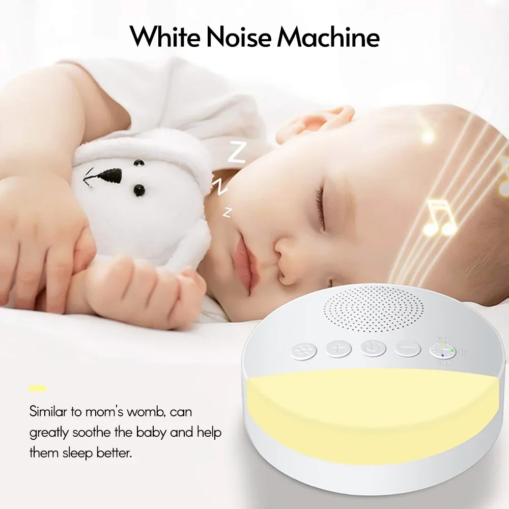 Baby White Noise Machine USB wiederaufladbare zeitgesteuerte Abschaltung Schlafmaschine Baby Sleep Sound Player Nachtlicht Timer Noise Player