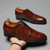 Luxus Männer Business Formale Kleid Schuhe Krokodil Design Spitz Britischen Stil Männer Hochzeit Party Patent Leder Schuhe Größe 48