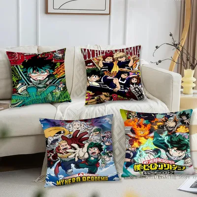 Anime Mein Hero Wissenschaft Kissenbezug Quadratisches Kissen Schlafzimmer Sofa Freizeit Komfort Kissen Auto Wohnzimmer Dekoration Image