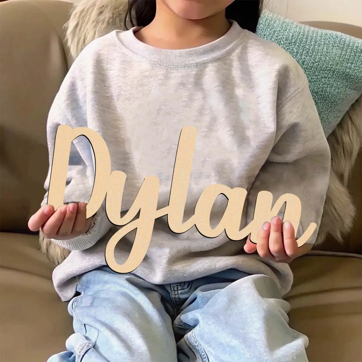 1 Stück personalisierte Holzschilder mit individuellem Namen, Dekorationskarte, traditioneller Stil, Wandmontage, keine Strom erforderlich, handgefertigt und langlebig Image