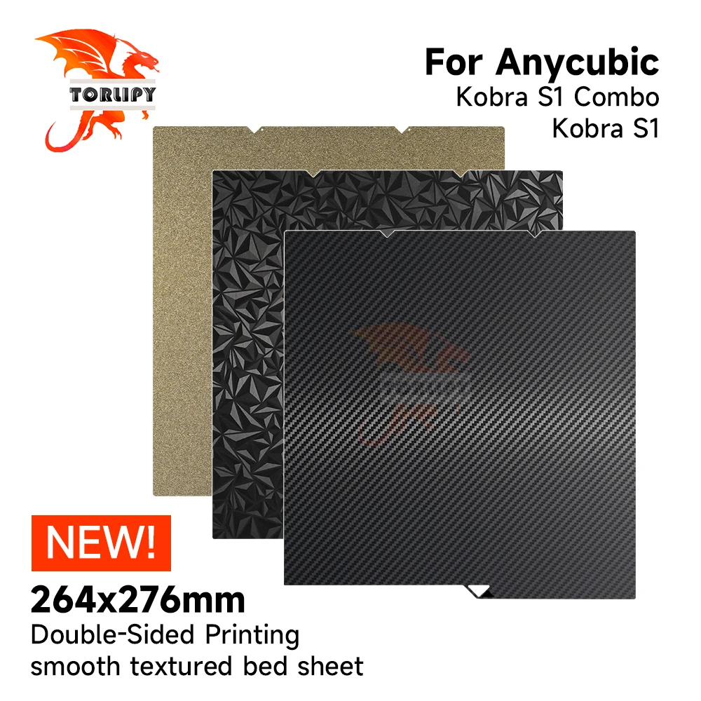 Für Anycubic Kobra S1 Bett Platte 264*276mm PET PEO Kobra S1 Combo Bauen Platte Doppel Strukturierte PEI kobra S1 Hotend Teile Wärme Bett Image