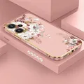 Poco F6 Custodia di placcatura di lusso per Xiaomi Poco F6 Pro 5G F 6 F5Pro F4 F3 GT F 3 F1 Custodia per telefono in silicone con motivo floreale antiurto