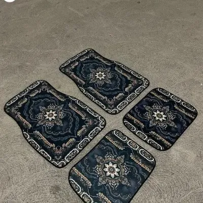 4PCS Universal Car Mats Set, Polyester All Weather Front Floor Mats, Non Slip Auto Carpets for Cars