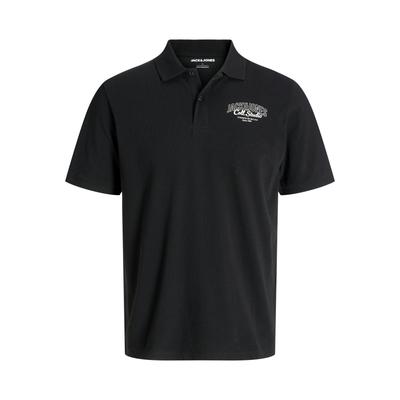 Poloshirt JACK & JONES JUNIOR "JJMAKOTO POLO SS JNR", Jungen, Gr. 164, schwarz, Single Jersey, Obermaterial: 100% Baumwolle, bedruckt, modisch, regular fit, Kurzarm, Shirts Image