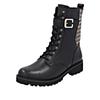 Schnürstiefelette REMONTE, Damen, Gr. 37, gold (schwarz, goldfarben), Leder, Lederimitat, Elastischer Einsatz, modisch, Schuhe, Schnürboots, Profilsohle, Blockabsatz, mit Innenreißverschluss