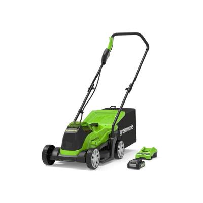 33cm 24V Brushless Schub-Rasenmäher - 2,0Ah Batterie - Ladegerät - GD24LM33K2 - Greenworks Image