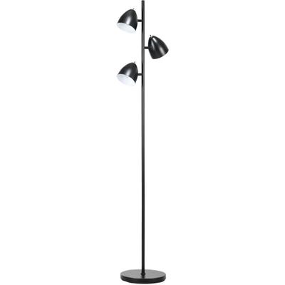 Homcom - Stehlampe, Stehleuchte mit 3 Verstellbar Flammen, E27 Fassung, Industrielle Standlampe, Image