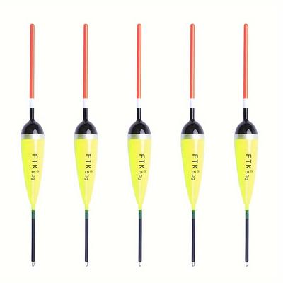 TEMU Ftk 5pcs Fishing Float Set Fish Float 0.07 Oz - 0.176 Oz Carp Float, Without Battery Image