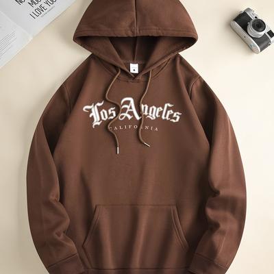 TEMU Los Angeles California Print Sweatshirt, Long Sleeve Hoodies For Men, Men's Hooded Sweatshirt, Men's Clothing For All , As Gifts Image