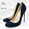 Wildleder Dünne Fersen Frau Flacher Mund 10 CM 12 CM Stiletto Weibliche Runde Kappe Casual High Heel Pumps Plus Größe 44 45 Schuhe Für Frauen