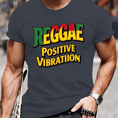 TEMU Reggae Print Tee Shirt, Tees For Men, Casual Short Sleeve T-shirt For Summer Image