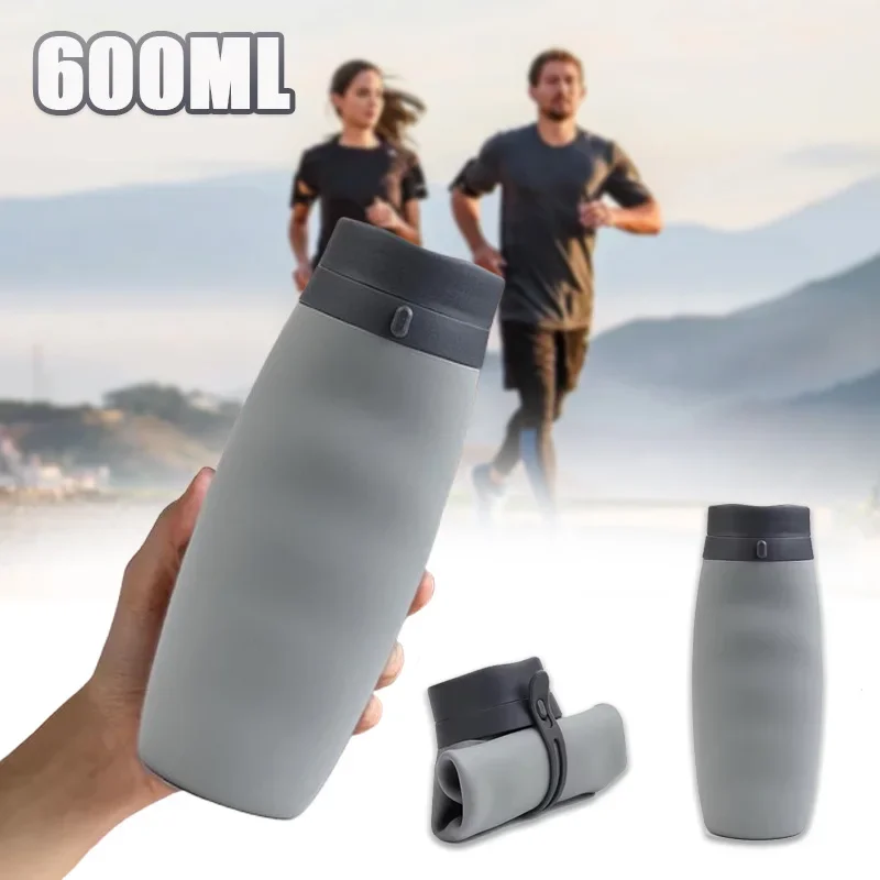 Silikon-Faltflaschen, hochtemperaturbeständig, tragbar, kreativ, für Reisen, faltbar, Wasserbecher, Camp, Fitness, Sport, Wasserkocher Image