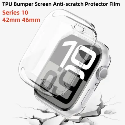 TPU-Uhrengehäuse für Apple Watch Serie 10, 42 mm, 46 mm, kratzfeste Displayschutzfolie für iWatch-Serie, 46 mm, 42 mm, Stoßstangenschale Image