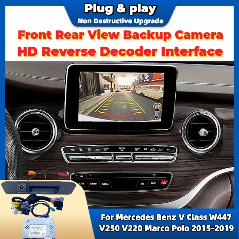 Rückfahrkamera-Kit für Mercedes Benz V-Klasse W447 V250 V220 Marco Polo 2015 ~ 2020 OEM-Bildschirm Plug & Play Vorder-Rückfahrkamera Image