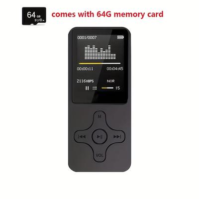 TEMU Portable Mp3 Player Hd Color Speaker Recorder And Expandable Storage Compact For Travel, Sports And Video , Player | Stylish Gadget Design Colored Display Suitable For Boys And Girls Gifts Image