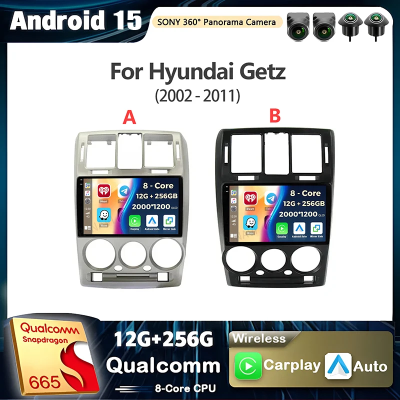 Android 15 Carplay Auto Für Hyundai Getz 2002 2003 2004-2010 2011 Radio Player Multimedia stereo Navigation DSP Video GPS Image