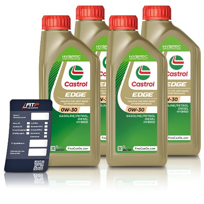 Castrol 4x 1 L EDGE 0W-30 + Ölwechsel-Anhänger [Hersteller-Nr. 15F63B] Image