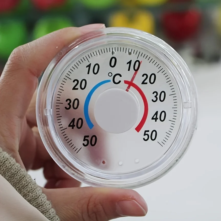 Kein Batterie-Zifferblatt-Thermometer für Innen- und Außenfenster, Wandhalterung -50 °C bis 50 °C, Temperaturanzeige, Geschenk für den Einsatz im Heimbüro Image