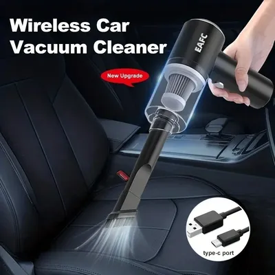 Eafc kabelloser Mini-Auto-Staubsauger USB-Ladegerät tragbarer Mini-Nass-und Trocken-Haushalts-Akku-Auto-Staubsauger mit hoher Sau gleis tung Image