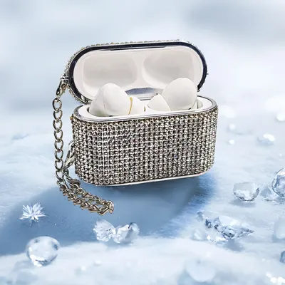 metal bracelet, For AirPods case, diamond portable decorative headphone case,For AirPods 1/2, For AirPods 3/4 /pro/ Pro 2