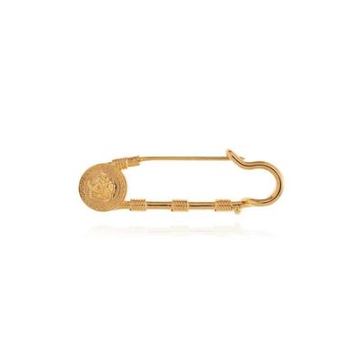 Safety Pin Brooch - Metallic - Versace Brooches