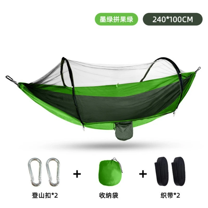 Outdoor-Hängematten mit Moskitonetz und Baumgurten für Camping, Wandern, Rucksackreisen und Reisen, faltbares Design und verschleißfest