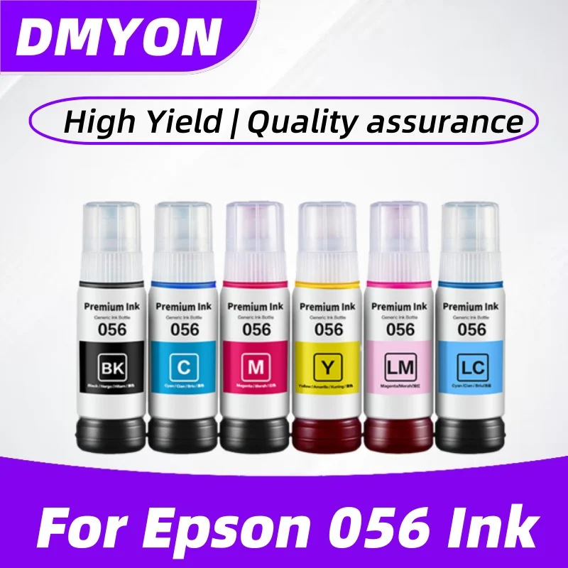 1 jeu d'encre de Sublimation 6 couleurs 056 057 compatible pour imprimante Epson 056 057 107 108 L8050 L18050