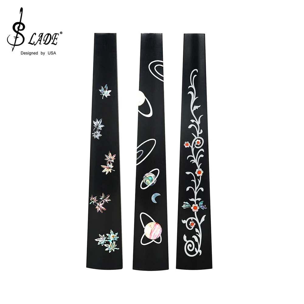 SLADE Ebony Griffbrett für 4/4 Violine Hand Inlay Bunte Muscheln Saiteninstrument Teile Zubehör Violine Ebenholz Griffbretter Image