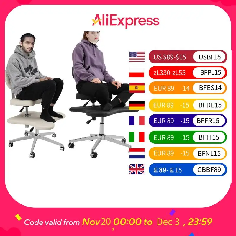 Stuhl mit gekreuzten Beinen, armloser Home-Office-Schreibtischstuhl mit hoher Rückenlehne und Rollen, breiter verstellbarer, bequemer, gepolsterter Sitz, Weiß/Schwarz Image