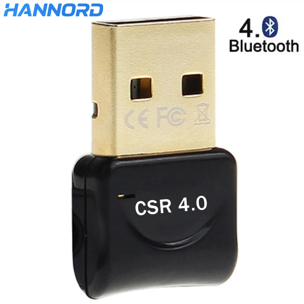 Hannord CSR4.0 Mini-USB-Bluetooth-Adapter, kabelloser Dongles-Empfänger, kabelloser Bluetooth-Adapter für Windows-Maus, Tastatur, Headset Image