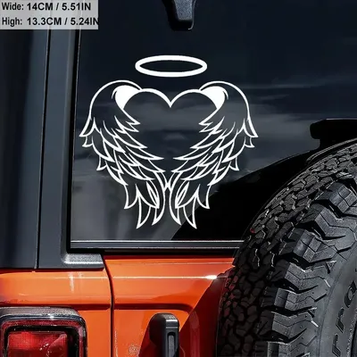 Herz Engel Flügel Auto Aufkleber für Laptop Wasser flasche Motorrad Fahrzeug Farbe Fenster Wand Tasse Toolbox Gitarre Roller Aufkleber au Image