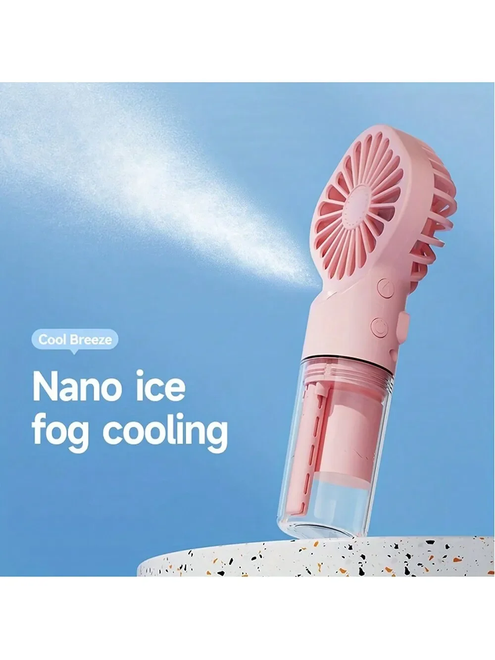 Portable Humidifier Fan Mini Handheld Mist Cooler Cooling Fan USB Rechargeable Fan Mini Water Spray Hand Fan for Home/Office