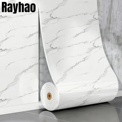 Marble Peel and Stick Self-Adhesive Wallpapers Removable Thickened Wall Stickers for Kitchen Bathroom Shower Living Room Decor