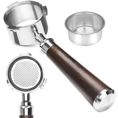 51mm Bottomless Portafilter 3 Ears, Professional Espresso Portafilter 51mm for Delonghi EC680, EC685 & EC885 Espresso Machine
