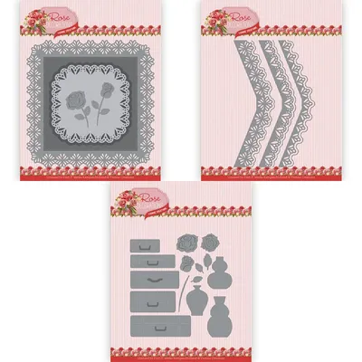 Piggy Craft metal cutting dies cut die mold Lace flower border frame Scrapbook paper craft knife mould blade punch stencils dies