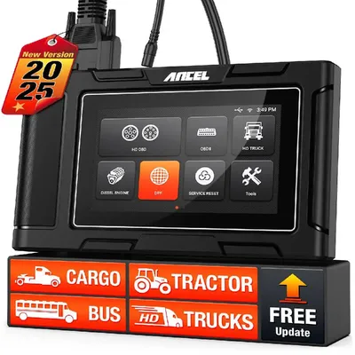 ANCEL HD3400 Pro Full System Heavy Duty Truck Scanner DPF Regen Free Lifetime Updates Diesel Diagnostic Scan Tool for Cummins