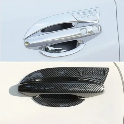 Car Chrome Carbon Fiber Decoration Style For Haval H6 Jolion 2020-2024 Car Handle Door Bowl Decoration Cover Trim