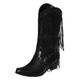 Generisch Boots Women's Overknee Boots with Heel Block Heel Women's Boots Tassel Winter Knee-High Slip-On Boots High Casual Boots Warm Long Ankle Boots Elegant Winter Shoes