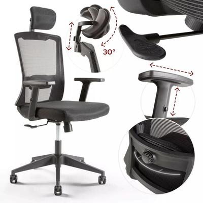 Bürostuhl Ergonomisch, Schreibtischstuhl mit Verstellbarer Kopfstütze - Arebos Image
