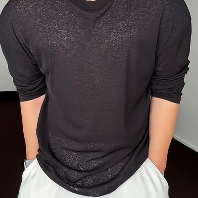 TEMU Summer Men's Sheer Long-sleeve Base Layer T-shirt Image