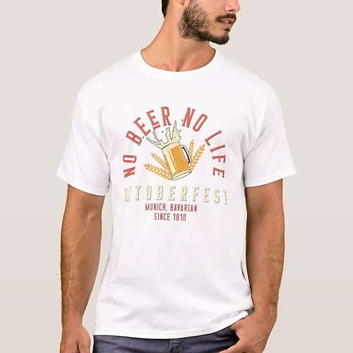 T-Shirt Bayerisch München Deutsch alpin T-Shirt Ärmel Grafik für Herren Erwachsene Heißprägen für Karneval Oktoberfestbier Party Alltagstauglich Image