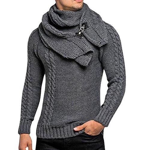 Herren Pullover Gerippt Zopfmuster Stricken Normale Oberteile Gestrickt Schmale Passform Einfach Rundhalsausschnitt Strickware Moderne zeitgenössische Lässig Alltagskleidung Bekleidung Herbst Winter