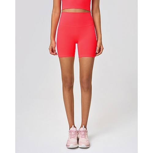 Damen Fitnesshose Pilates-Hosen Yogahose Leicht Hohe Taille Fitnessstudio Pilates Zumba Unterteile Einfarbig Violett Dunkelrosa Hellbraun Sport Sportkleidung Image